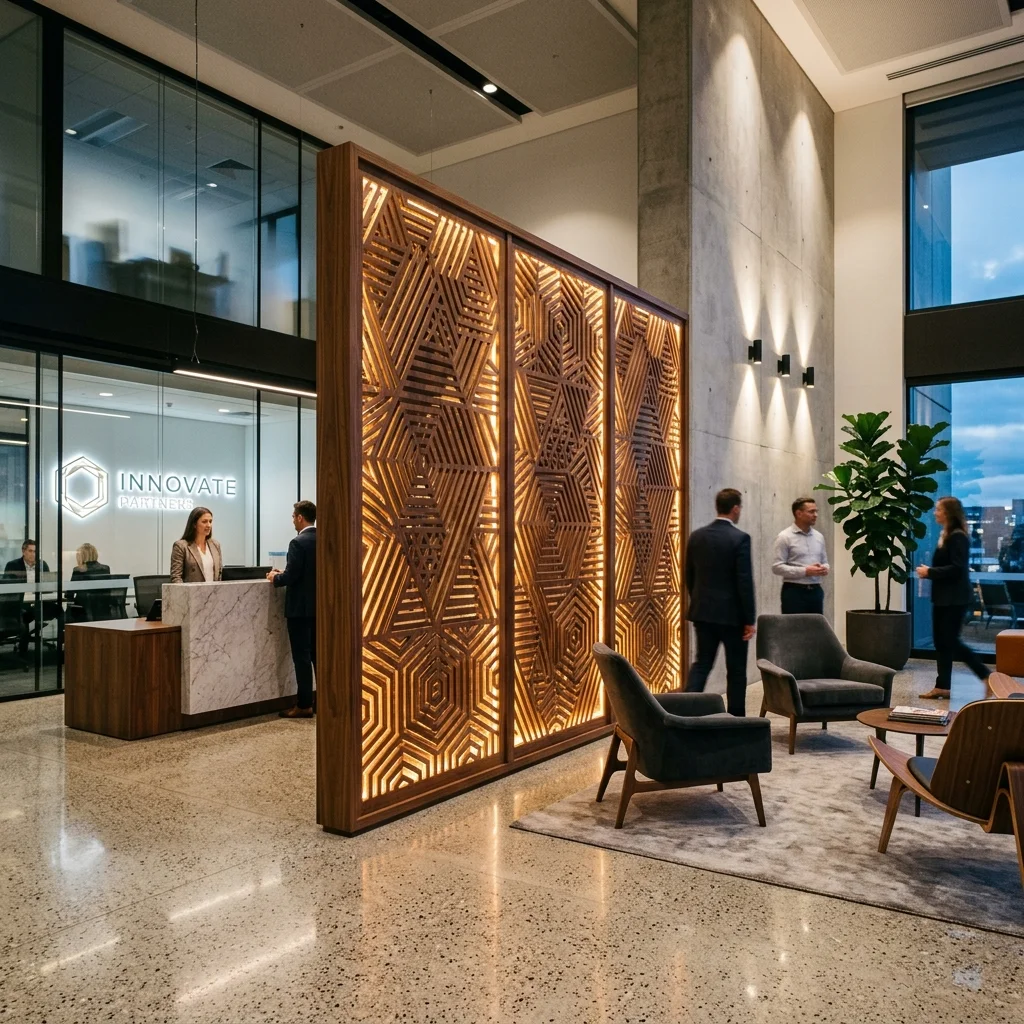 Finished Geometric Screen Wall